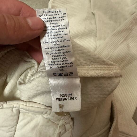 Faherty Portland Egret Cream Corduroy Wide Leg Flare High Waist Trouser Pant 28 - Picture 13 of 13